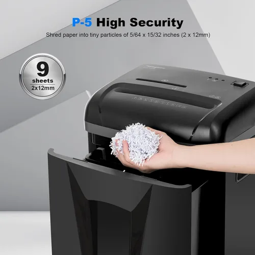 Vista 2 de Wingwise Trituradora de papel micro cortado de 9 hojas para oficina en casa