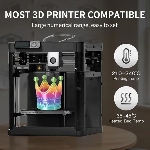 Vista 4 de Silk Rainbow 3D Printer Filament 1.75mm Multi-Color PLA Filament Fast Color Change Candy Color 3D Printing Filament, 1kg Spool Color caramelo