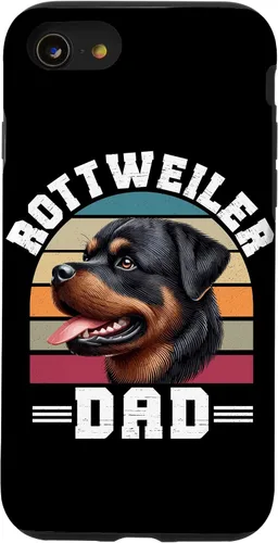 Vista 18 de Rottweiler Dad Rottie Father Dog Parent Father's Day Retro Case for iPhone 16