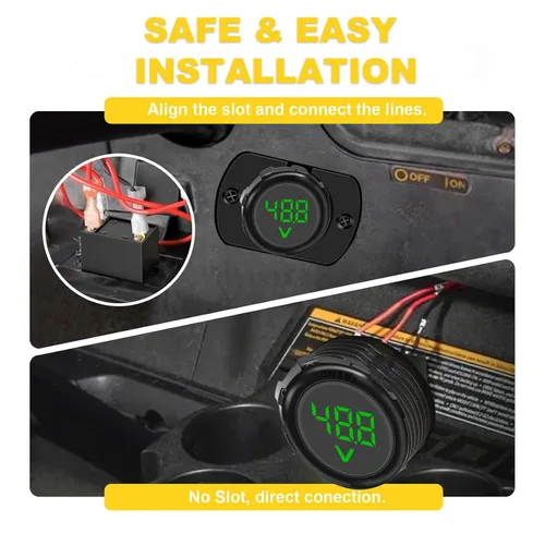 Vista 5 de Monitor de Batería Impermeable 12V 24V 36V 48V 60V 72V 84V Medidor de Batería para Carrito de Golf Pantalla Digital LED Medidores de Voltaje
