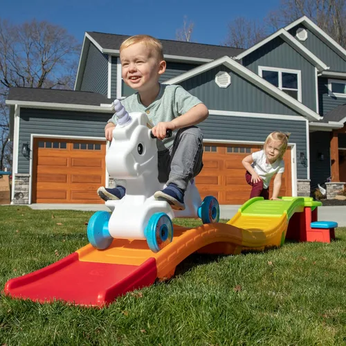 Vista 6 de Step2 Unicorn Up & Down Roller Coaster - Juguete de montaña rusa para niños, auto de empuje, juego para interiores y exteriores, hecho de plástico