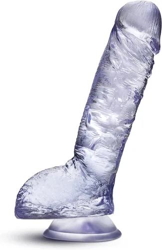 Vista 4 de Blush B Yours Plus Hearty n' Hefty - Consolador de silicona con bolas, pene realista de 1.75 pulgadas de ancho, ventosa, compatible con junta