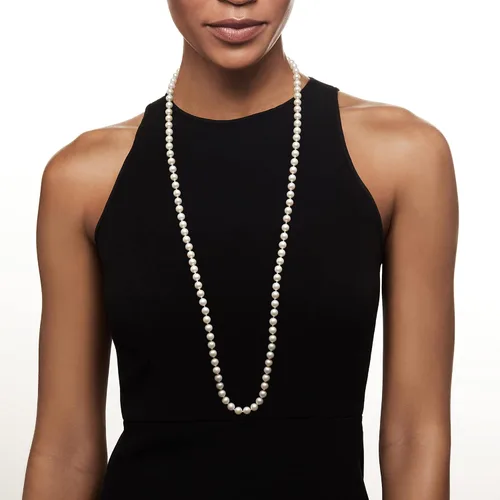 Vista 2 de Ross-Simons 7-8mm Cultured Pearl Necklace With 14kt Yellow Gold