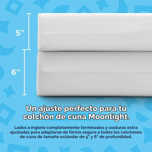 Vista 5 de Moonlight Slumber Little Dreamer - Funda de colchón para cuna, color crudo