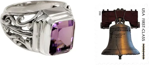 Vista 3 de NOVICA Anillo de amatista artesanal hecho a mano para hombre, plata de ley 925, morado, piedra natal de Indonesia, guerrero de la sabiduría