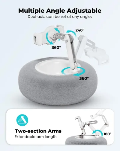 Vista 4 de Viozon Almohada con soporte para tablet, compatible con teléfono/tableta de 4.7 a 13 pulgadas, iPad, iPhone, Samsung, Google, Kindle, soporte