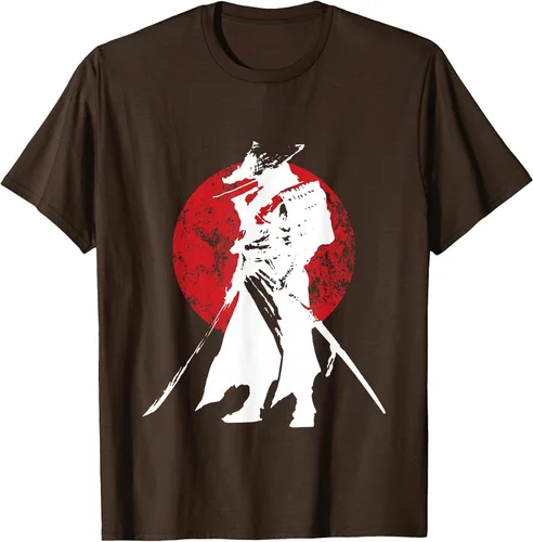 Vista 14 de Vintage Japanese Samurai Retro Bushido Warrior Japan Sword T-Shirt Asphalt Grey
