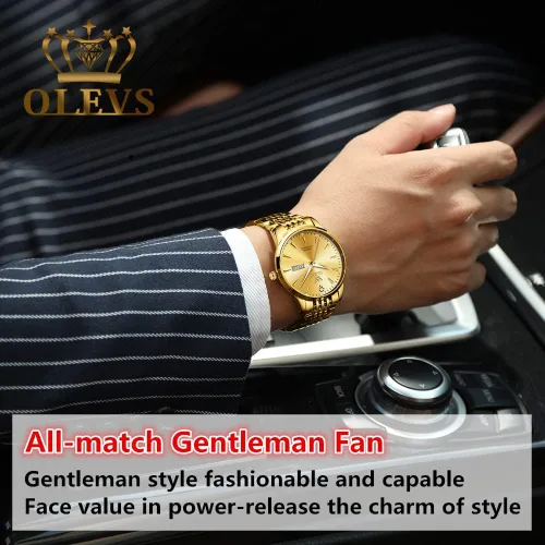 Vista 2 de OLEVS Mens Casual Watches for Men Fashion Classic Business Calendar Date Watch Waterproof Wrist Watches for Men Stainless Steel Analog Watch