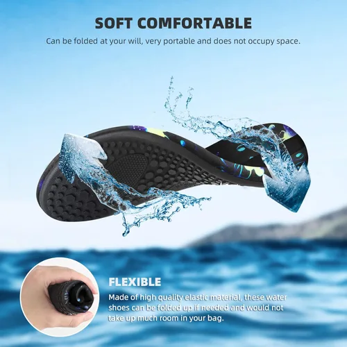 Vista 3 de Calcetines de agua para mujeres y hombres adultos zapatos de natación acuática playa río piscina yoga ejercicio accesorios deportivos secado rápido