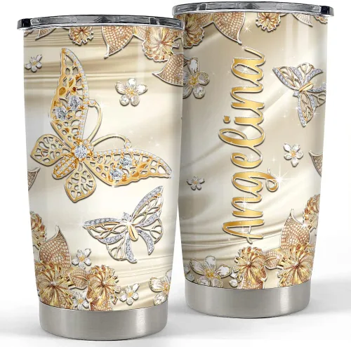 Vista 19 de SANDJEST Vaso personalizado de gato negro con texto en inglés «Just A Girls Who Loves Cat», vasos de 20 onzas y 30 onzas con tapa, regalo