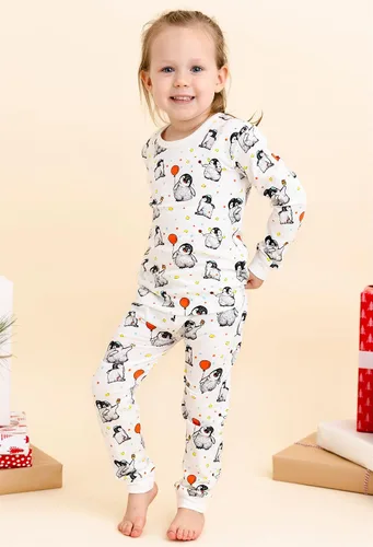 Vista 2 de Owlivia Conjunto de pijama de manga larga para bebé, 100% algodón orgánico, ropa de dormir de 2 piezas para niño y niña
