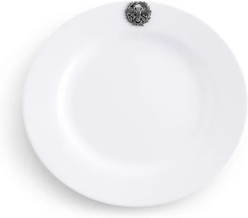 Vista 3 de Arthur Court Abeja de peltre de 4 piezas en plato de melamina pesado y duradero, para uso en interiores y exteriores, fiesta y uso diario, vajilla