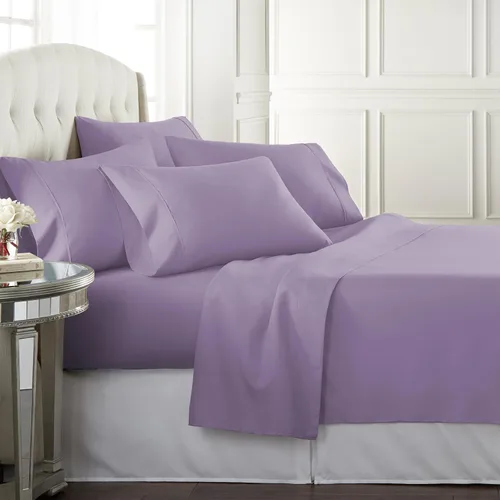 Vista 13 de Danjor Linens - Juego de sábanas tamaño completo para adolescentes, sábanas premium de hotel con 4 fundas de almohada, microfibra cepillada ligera