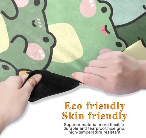 Vista 3 de Cute Chubby Frog Yoga Mat, 71 x 26 Inch Non-slip Yoga Mats Folding Travel Exercise Mat Indoor Outdoor Gym Pilates with Storage Bag for Women Men