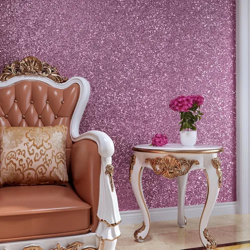 Vista 6 de VaryPaper Papel tapiz rosa claro con purpurina gruesa de 15.7 x 78.7 pulgadas, papel de contacto con purpurina rosa para paredes, papel de pared