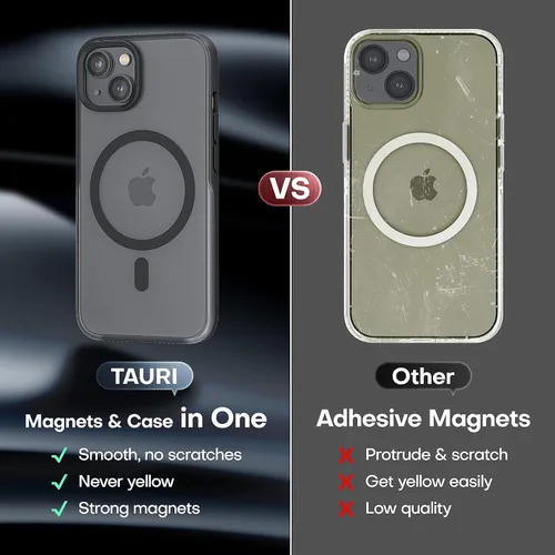 Vista 7 de TAURI Funda magnética 5 en 1 para iPhone 13 [protección contra caídas de grado militar] con 2 protectores de pantalla templados + 2 protectores