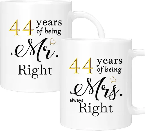 Vista 23 de Juego de 2 tazas de café para el 10º aniversario, regalos de boda para parejas, padres, hombres, mujeres, marido, esposa, él, ella, caja de regalo