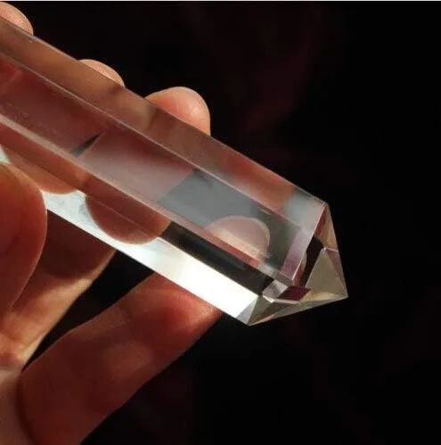 Vista 3 de PHONME 3.95" 4 caras estilo Vogel Natural Clear Quartz Crystal Point 1.98 oz lleno de textura