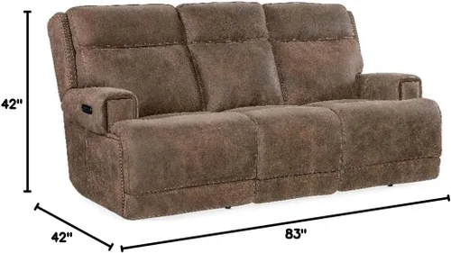 Vista 2 de Hooker Furniture Wheeler Sofá eléctrico de cuero con reposacabezas eléctrico en marrón