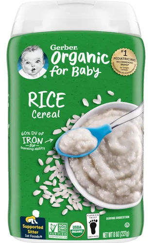 Vista 13 de Gerber Cereal de avena orgánico etapa 1, 8 onzas, paquete de 5