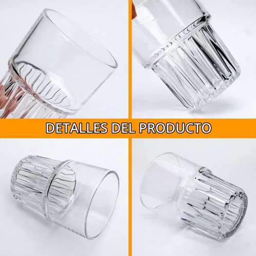 Vista 3 de Vasos para beber de 10 onzas, vasos de agua transparentes Margarita, juego