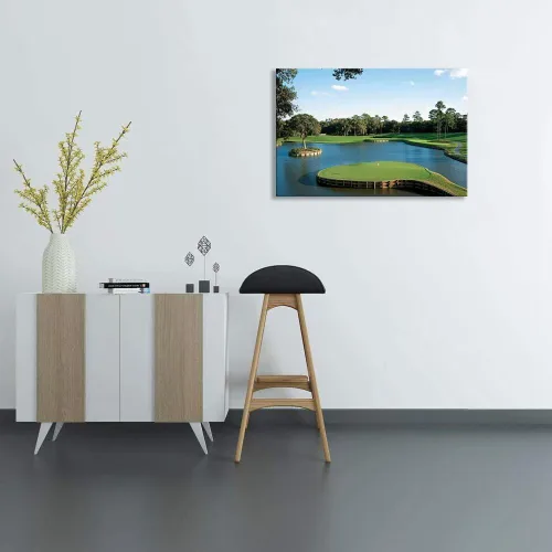 Vista 3 de chenchenArt Arte de pared de campo de golf de Estados Unidos TPC Sawgrass Golf Course Cuadros Impresiones en lienzo Decoración de pared de golf