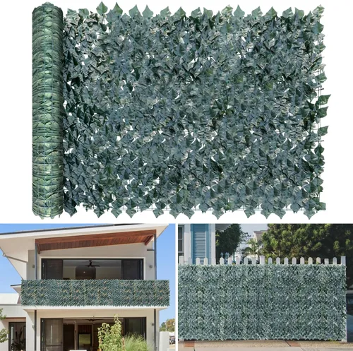 Vista 8 de TANG Rollo de Pantalla de Valla de Privacidad de Hiedra Artificial de 4'x10' Pies - 1 Pieza de Vallas de Hojas Artificiales con Panel de Malla