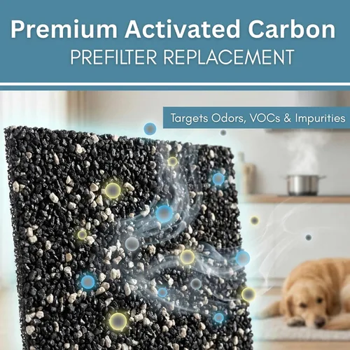 Vista 3 de Prefiltro de carbón activado prémium compatible con filtros de purificadores de aire Honeywell R, filtro de repuesto HEPA Prime, prefiltro Honeywell