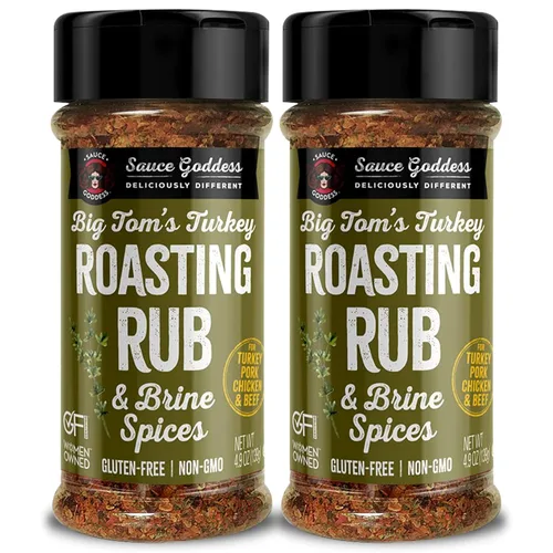 Vista 19 de Sauce Goddess Big Tom's Especias para Frotar y Salmuera para Asar Pavo - Sin Gluten, Condimentos y Especias para Cocinar Pavo y Condimentos