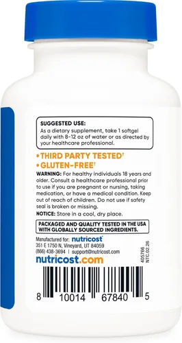 Vista 4 de Nutricost Licopeno 50mg cápsulas blandas (60 cápsulas blandas)