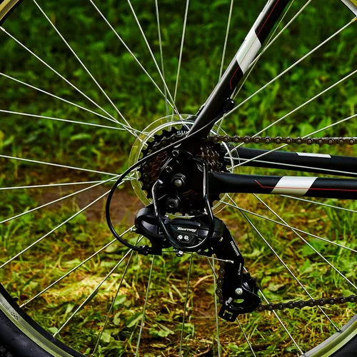 Vista 7 de Royce Union - Bicicleta de montaña todoterreno RMT con 21 velocidades, montura de aluminio de 27.5 pulgadas, palanca de cambios con puño giratorio