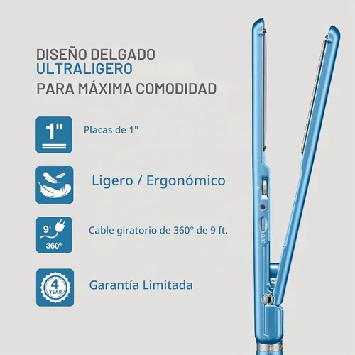 Vista 3 de BaBylissPRO Plancha plana ultrafina de 1 pulgada, plancha para el cabello, platos más cortos