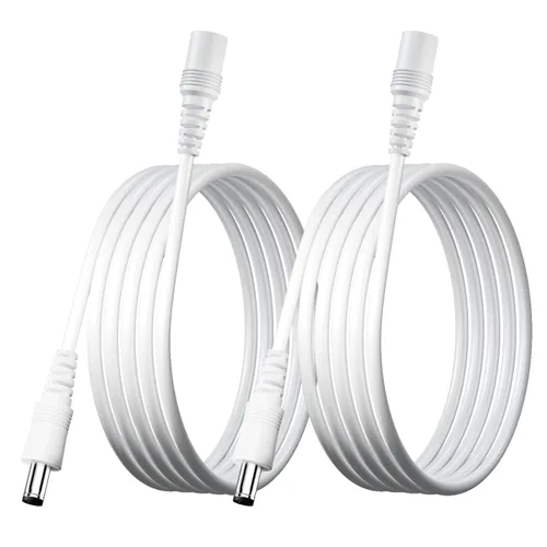 Vista 14 de Paquete de 2 cables de extensión de cobre puro de CC de 3 pies/3.3 ft, universal de 0.217 in x 0.083 in, enchufe hembra a macho, cable de 12 V