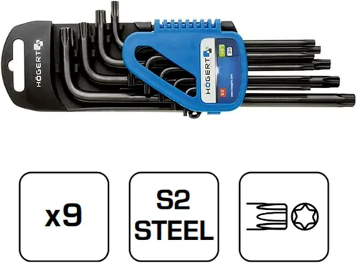 Vista 6 de Juego de 9 llaves Torx, largas