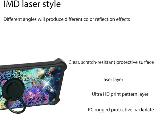 Vista 3 de ATT Maestro 3 U626AA - Funda compatible con AT&T Maestro 3 (policarbonato duro + silicona suave), soporte de anillo, luz reflectante colorida