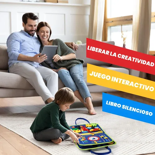 Vista 7 de Guolely Busy Board Montessori - Juguete para niños de 3 a 6 años, tablero sensorial de desarrollo de actividades educativas para habilidades motoras