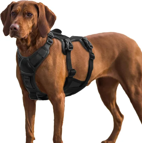 Vista 15 de AUROTH Arnés para perro a prueba de escape, chaleco ajustable reflectante acolchado suave con asa de elevación, tamaño mediano