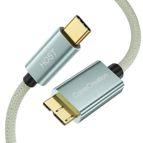 Vista 12 de CableCreation Cable corto USB C a Micro B de 1 pie, 10G Micro B a USB C, cable de disco duro externo para iPhone 15/16/17, Samsung Galaxy S24