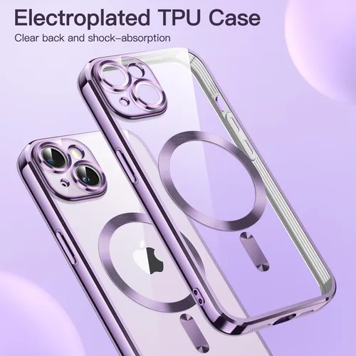 Vista 3 de JETech Funda transparente suave para iPhone 14 Plus de 6.7 pulgadas, protección completa para lente de cámara, compatible con carga inalámbrica