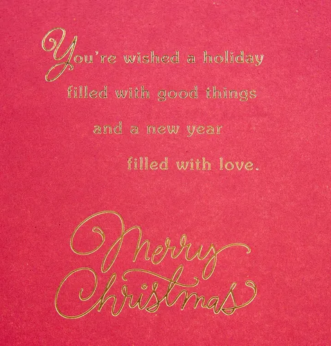 Vista 4 de Hallmark - Tarjeta navideña para mamá y papá (árbol rojo de papel de aluminio)