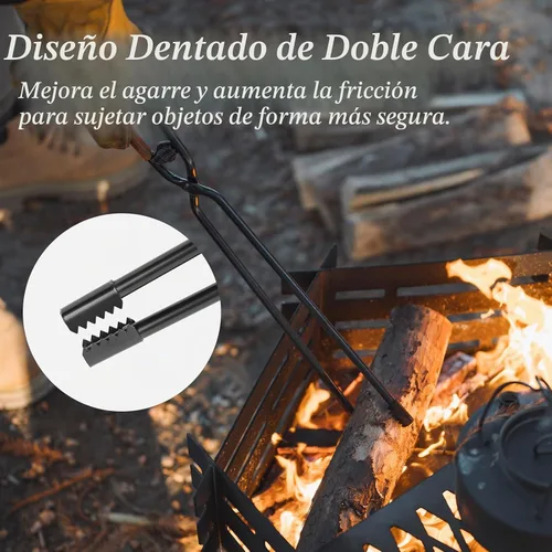 Vista 5 de OMUKY Pinzas para chimenea, pinzas de garra de tronco con cubierta de mango de piel sintética, herramienta de abrazadera para interior y exterior