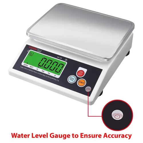 Vista 3 de VisionTechShop VK-2D - Báscula de cocina de alimentos de alta calidad de 0.00 oz, conmutable en libras/oz/kg/g, báscula de alimentos con placa