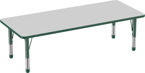 Vista 101 de FDP - Mesa rectangular para actividades escolares y aulas (24 x 36 pulgadas), patas gruesas para niños pequeños, altura ajustable de 15 a 24