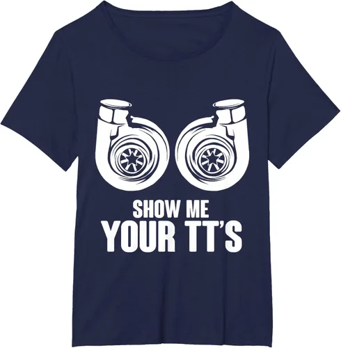 Vista 16 de Funny Show Me Your TT's Twin Turbo Car Racing Camiseta, Negro, S