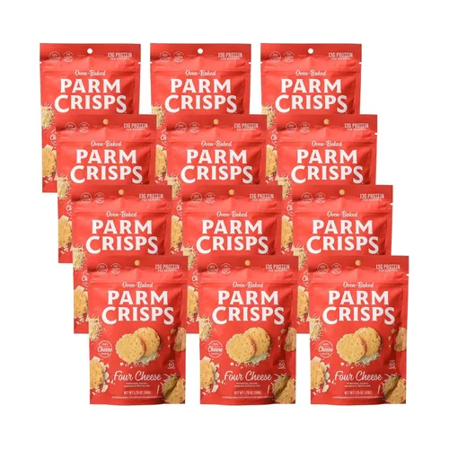 Vista 11 de ParmCrisps - Galletas crujientes de queso cheddar, hechas simplemente con queso 100% REAL Snacks keto saludables, bajos en carbohidratos, altos