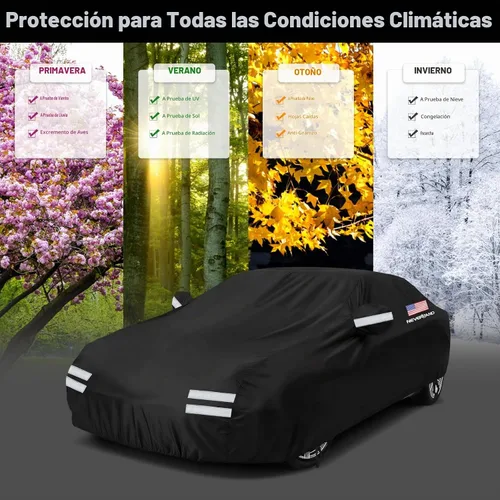 Vista 7 de NEVERLAND Funda impermeable para automóvil para todo tipo de clima, se