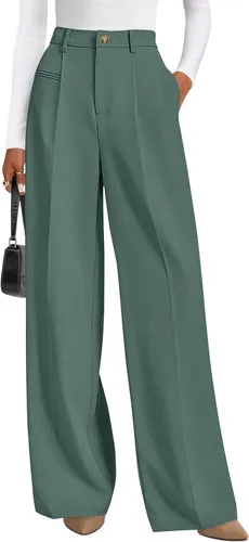 Vista 14 de PRETTYGARDEN Pantalones de vestir de trabajo de pierna ancha a medida para Negro