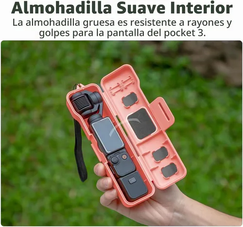 Vista 8 de Funda protectora con cordón compatible con Osmo Pocket 3 Funda de protección completa de plástico Funda de transporte de viaje para bolsillo 3