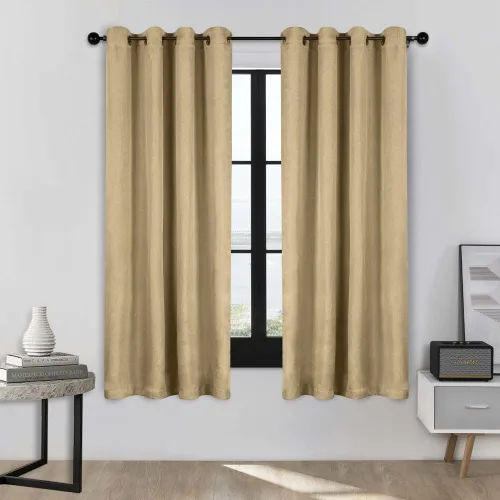 Vista 35 de Superior Cortinas semiopacas, diseño clásico de lino, 26 x 84 pulgadas, cabecera con bolsillo para barra, cortinas de bloqueo solar y oscurecimiento