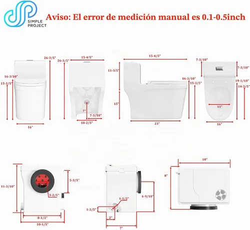 Vista 7 de Simple Project Sistema de inodoro macerador de una pieza de 600 W con bomba
